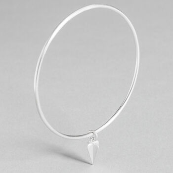 Aphrodite Fine Bangle And Medium Heart Charm, 2 of 2