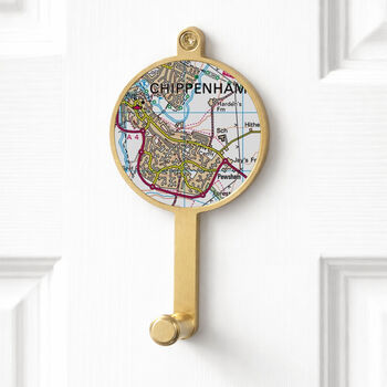 Personalised UK Postcode Map Wall Coat Hook, 4 of 6