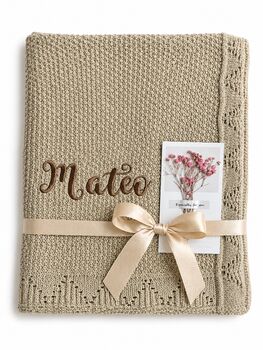 Personalised Baby Blanket Embroidered With Name Soft Customised, 9 of 12
