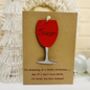 Personalised Red Wine Funny Card Tree Decoration, thumbnail 2 of 5
