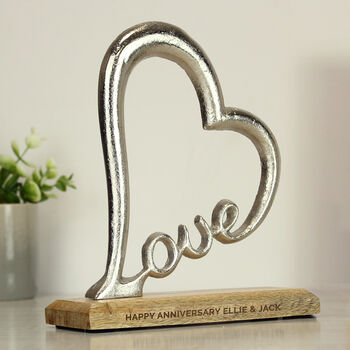 Personalised Love Heart Ornament – Wedding Gift For Couples, 2 of 3