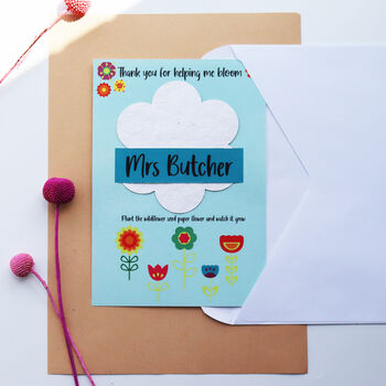 Plant A Flower Seed Paper Teacher Card, 7 of 11
