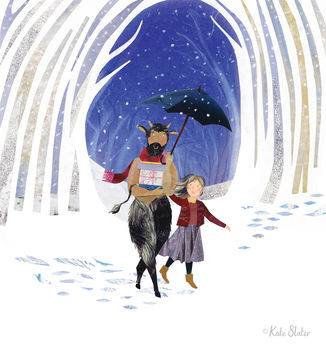 Mr Tumnus And Lucy Narnia Illustration Print, 2 of 3