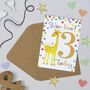 Giraffe 3rd Birthday Card, thumbnail 1 of 2