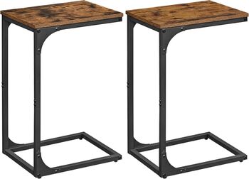 Set Of Two C Shaped Side Tables With Industrial Frame, 9 of 9