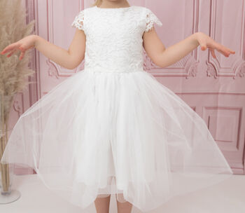 Soft Lace And Tulle Flower Girl Dress, 2 of 8