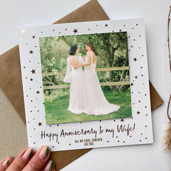 Personalised Anniversary Photo Card For Wife, 3 of 3