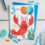 Age Three Lobster Birthday Card, thumbnail 1 of 2