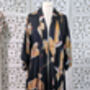 Ladies Luxury Black Bamboo Silk Kimono Robe Crane Bird Noir, thumbnail 7 of 10