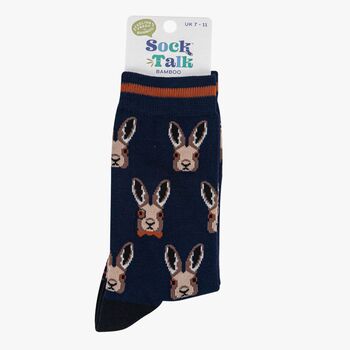 Dapper Hare Men's Bamboo Dress Socks Navy, 4 of 4