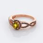 Round Cut Yellow Tourmaline 18k Rose Gold Plated Ring, thumbnail 2 of 3