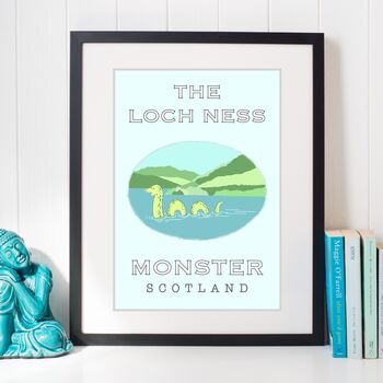 Loch Ness Monster Scotland Illustration Print, 2 of 3