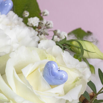 Set Of Three Something Blue Heart Bouquet Pins, 2 of 5