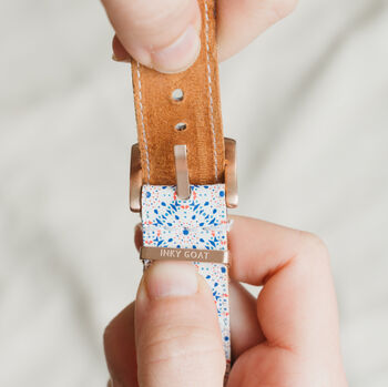 'Mosaic' Leather Smartwatch Strap; Handmade Watch Band, 5 of 8