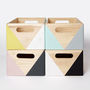 Geometric Wooden Box With Handles Two Sizes Available, thumbnail 1 of 9