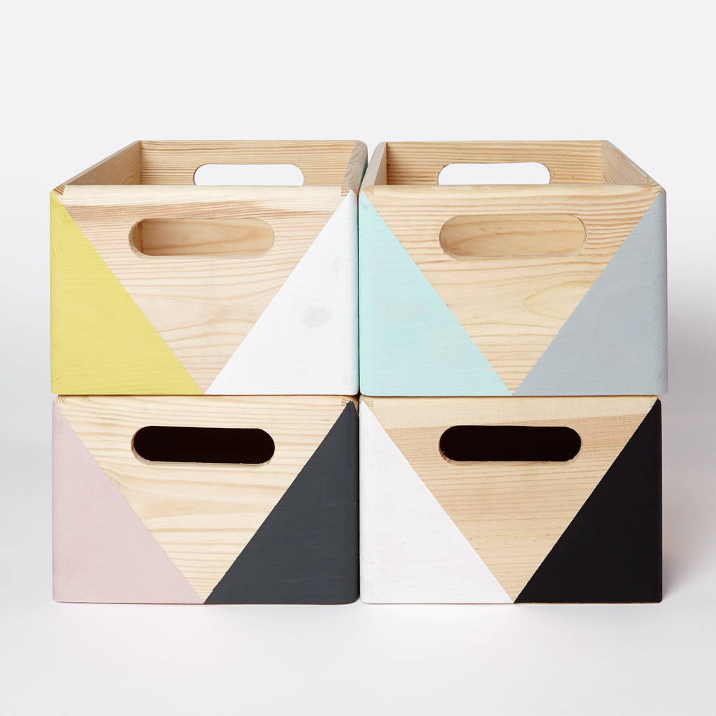 Wooden crate toy store box