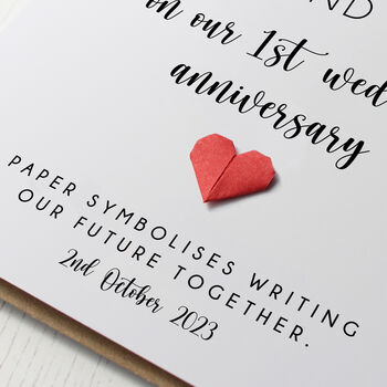 Paper 1st Wedding Anniversary Card For Husband, 2 of 4