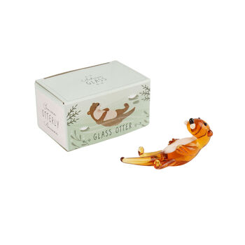 Artisan Glass Otter In Gift Box | Collectable | Glass Animal | Home Decor, 2 of 5