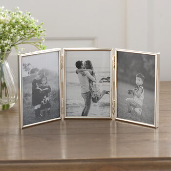 Fine Silver Hinged Triple Photo Frame, 2 of 2