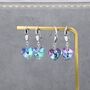 Alexandrite Cz Heart Drop Dangle Earrings In Sterling Silver, thumbnail 1 of 12