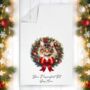 Personalised Cat In Christmas Wreath Gift Tea Towel, thumbnail 8 of 12