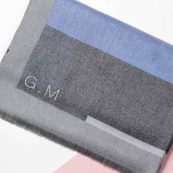 Personalised Blocks Geometric Cashmere And Modal Scarf, 10 of 12