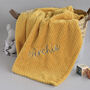 Personalised Mustard Honeycomb Baby Blanket, thumbnail 1 of 7
