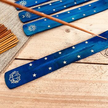 Wooden Incense Holders In Midnight Blue And Gold, 12 of 12