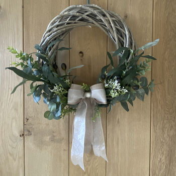 Spring Artificial Olive And Eucalyptus Wreath, 2 of 6