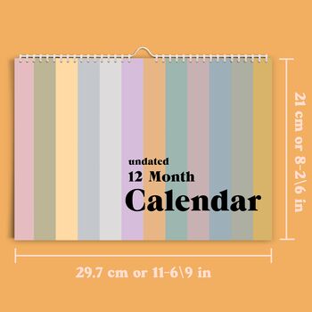 Pastel Rainbow Calendar Undated | Start Any Month, 7 of 8