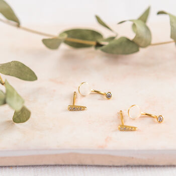Bohemian Gold Point And Ball Stud Earrings, 3 of 11