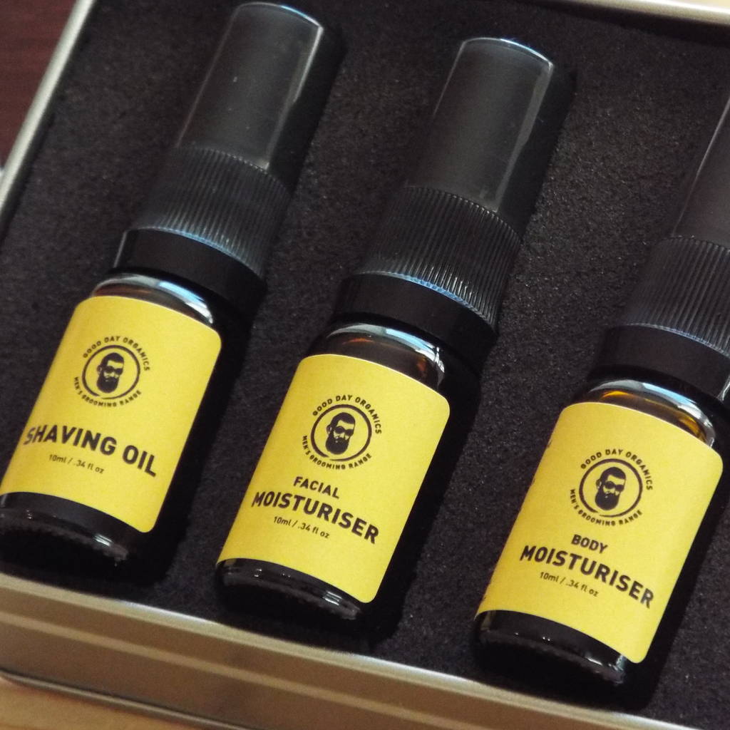 Men's Organic Vegan Grooming Skincare Travel Gift By Good Day Organics