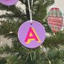 Personalised Bright Initial Christmas Decoration, thumbnail 1 of 3