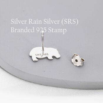 Hippo Stud Earrings In Sterling Silver, 9 of 12