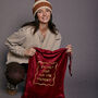 I'm Only Here For The Presents Luxury Velvet Style Gift Bag, thumbnail 6 of 7