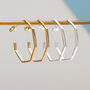 Sterling Silver Or Gold Plated Octagonal Hoop Earrings, thumbnail 1 of 6