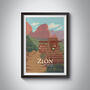 Zion National Park USA Travel Poster Art Print, thumbnail 1 of 8