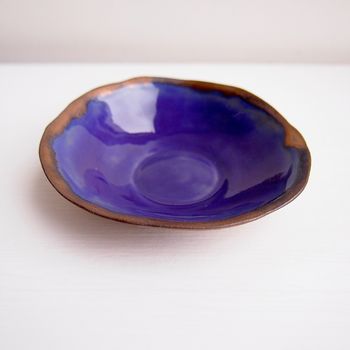 Handmade Mini Purple And Gold Ceramic Jewellery Dish, 3 of 7