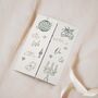 Green Hand Drawn Theme Gatefold Wedding Invitations, thumbnail 2 of 5