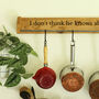 Custom Engraved Farmhouse Kitchen Pan Hanger – Handmade From Dartmoor Oak, thumbnail 8 of 12