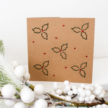Christmas Embroidered Card Kit – Set Of Three Or Six With Envelopes, Hand Embroidery, 5 of 7