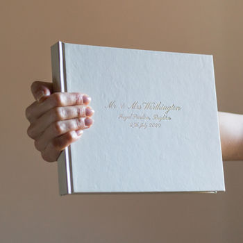 Beautifully Bespoke Calligraphy Wedding Guest Book, 5 of 11