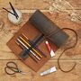 Personalised Buffalo Leather Roll Up Pencil Case, thumbnail 1 of 9