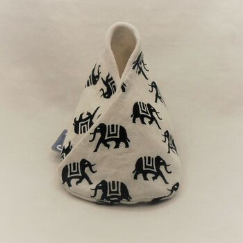 Eco Baby Shoes In Elephant Print Fabric, 5 of 12
