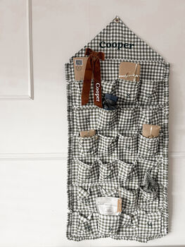 Personalised Green Gingham Ruffle Advent Calendar Embroidered, 2 of 12