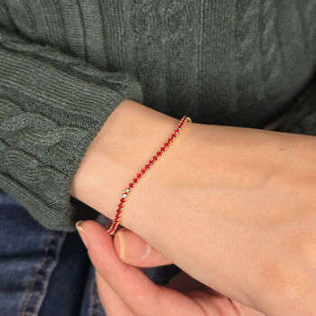 Garnet January Birthstone Dainty Tennis Bracelet, 2 of 3