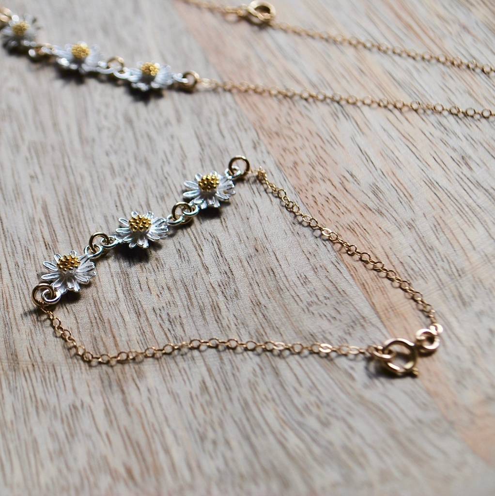 floral daisy chain bracelet by lily king