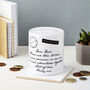Personalised Message Ceramic Money Box, thumbnail 2 of 5