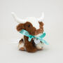 Personalised Texas Longhorn Highland Soft Toy Cow, Gift Boxed, thumbnail 7 of 12