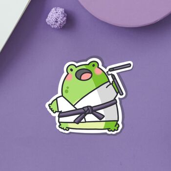 Cute Karate Frog Vinyl Sticker, 6 of 8